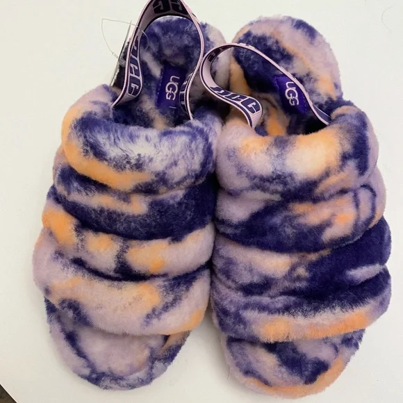 UGG Fluff Yeah fluffy slide in violet marble - Picture 10 of 12